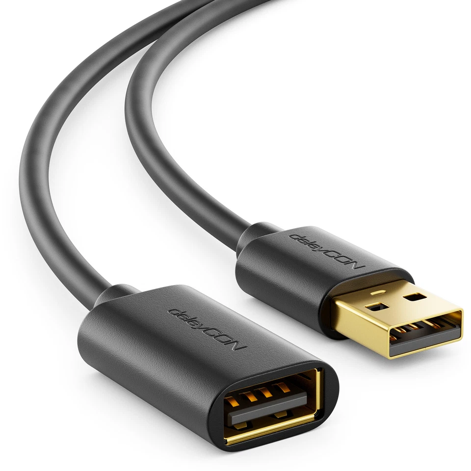 deleyCON MK715 1,5m USB 2.0-Kabel - Schwarz