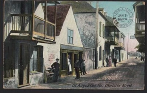 1909 St Augustine Florida FL Charlotte Street view card - Picture 1 of 2
