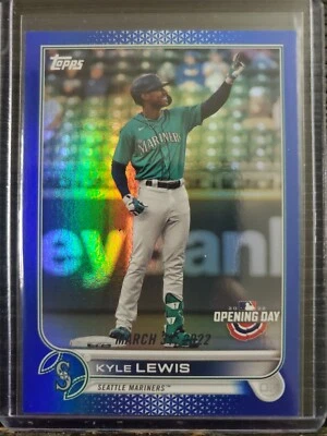2022 Topps Opening Day Blue Foil BASEBALL Parallel #87 KYLE LEWIS MARINERS - Image 1 of 2