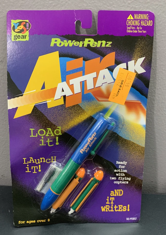 RARE Vintage Yes Gear PowerPenz Air Attack 1995 Pen Original Package Lot