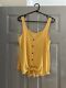holluster yellow sun top size 14 tie waist button front 