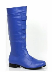 Blue Knee High Mens Costume Cosplay Eternals Ikaris Super Hero Buckle Boots - Picture 1 of 5