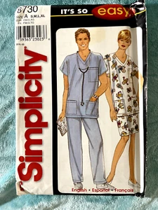 Simplicity sewing pattern #8730 Men, Women, Teen Scrub top,pants,skirt sz sm-xl - Picture 1 of 2
