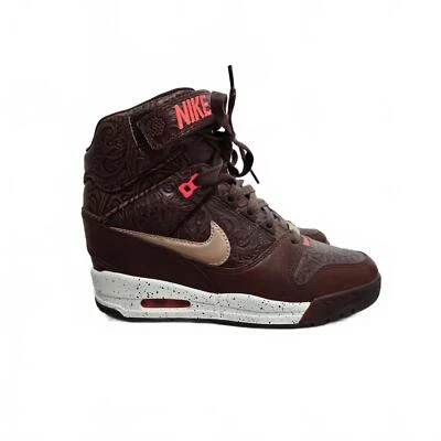 Nike Air Revolution Dunk Sky Hi FW QS Milan Womens 7.5 Brown Red Floral Embossed - Image 1 of 4