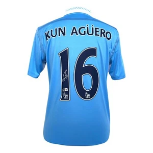 Sergio Aguero signiertes Manchester City Trikot BAS COA signiertes Erinnerungsstück - Bild 1 von 5