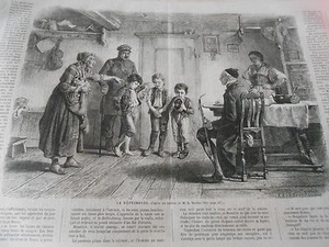 Gravure 1865 - La réprimande d'après Vautier ( enfants - Picture 1 of 1