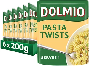 Dolmio Pasta Twists Microwave Fusili Pasta, Bulk Multipack 6 x 200g - Picture 1 of 6
