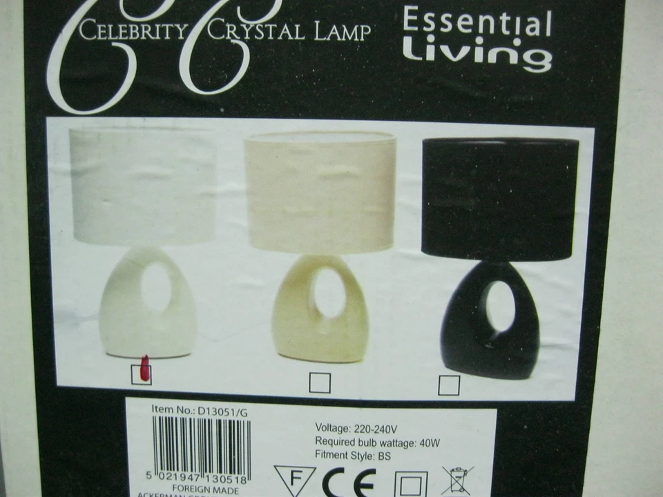 TOTALMENTE NUEVAS LÁMPARAS DE MESA DE CRISTAL CELEBRIDAD 2 COLORES CREMA/PIEDRA Foto 1 de 1