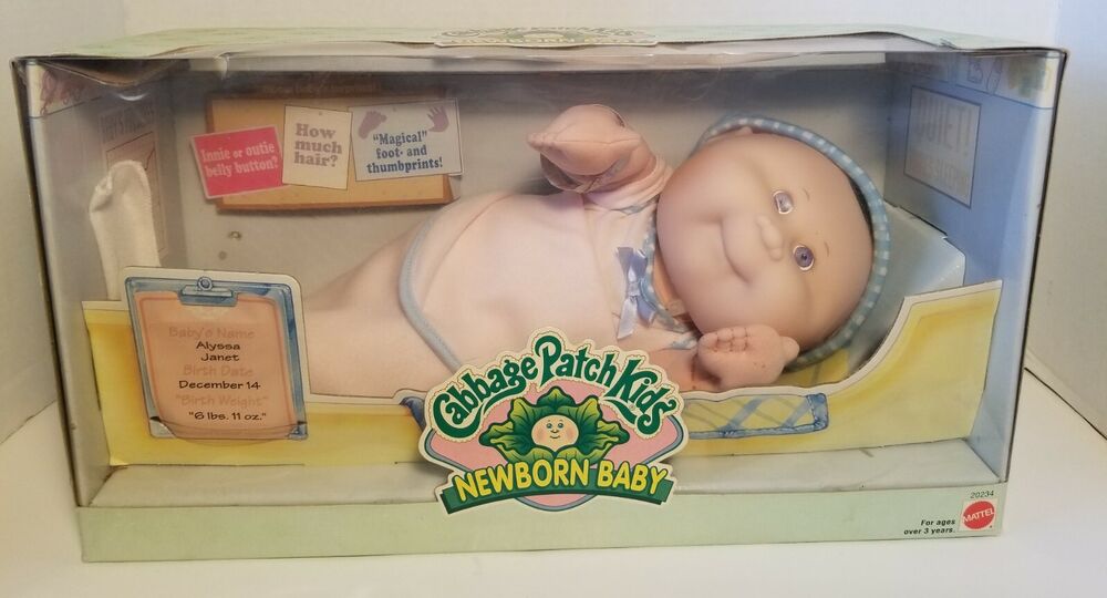 Cabbage Patch Kids Newborn Baby Doll 1998 Alyssa Janet New in Box Vintage 