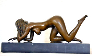 Erotische Bronzefigur - Bronze Akt signiert Raymondo auf Marmorsockel