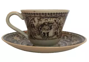 Teetrinker Holland Petrus Regout und Co braun Tasse und Untertasse Maastricht alt - Bild 1 von 9
