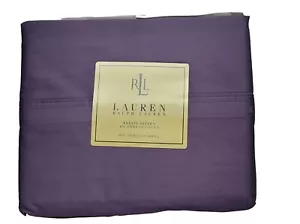 Lauren Ralph Lauren Estate Sateen 450 TC Twin Flat Sheet 100% Cotton Purple - Picture 1 of 6