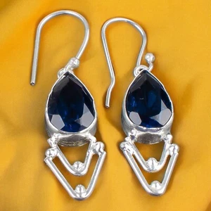 London Blue Topaz November Birthstone Jewelry 925 Sterling Silver Earrings AB - Picture 1 of 9