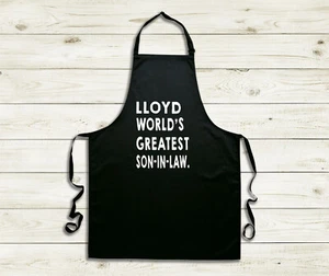 Personalised Worlds Greatest Son-In-Law Black Apron Any Name Present Gift BBQ - Picture 1 of 1