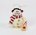 Yankee Candle Plush Snowman Christmas Ornament Ear Muffs Scarf Shopping Bag