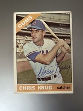 CHRIS KRUG 1966 TOPPS AUTOGRAPHED SIGNED AUTO BASEBALL CARD