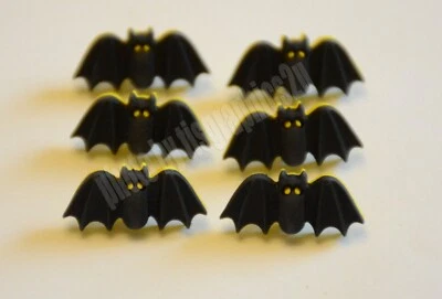 6 Halloween Bat Buttons / Buttons Galore Shank Back / Craft Embellishments / NEW - Image 1 of 2