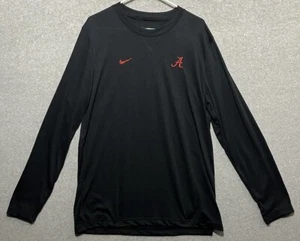 NIKE Alabama Crimson Tide Sideline Gear Long Sleeve Top Men's Large Black DV6747 - Picture 1 of 8