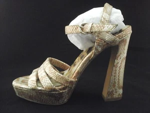 Sam Edelman Taryn Para Mujer Estampado de Serpiente Metálico Correas Tacón Alto Zapatos EE. UU. 8.5 - Imagen 1 de 5