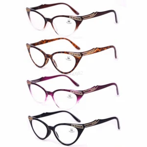 AU Cat Eye Reading Glasses Retro Readers Womens Ladies 1.0 1.5 2.0 2.5 3.0 3.5 - Picture 1 of 15