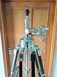 Handmade Royal Marine Big Tripod Floor Lamp Stand Home décor Wooden Black Stand - Picture 1 of 7