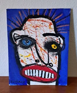 Jeff Hughart Original Painting Outsider Art Whimsy Signed 2007 11x14" Low Brow - Imagen 1 de 7