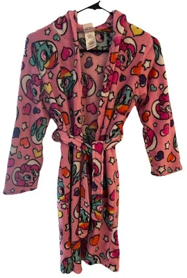 Girls My Little Pony Hooded Tie Front Bathrobe Size 10 - Image 1 of 3