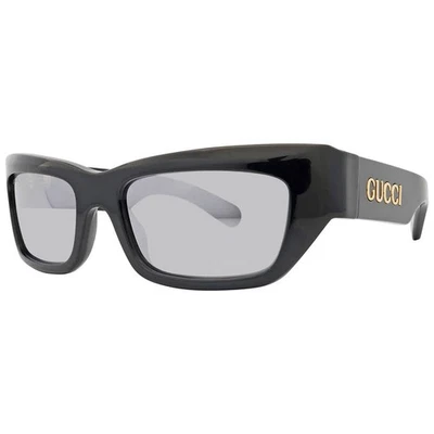 Gucci Silver Rectangular Men's Sunglasses GG1296S 002 55 GG1296S 002 55 - Image 1 of 4