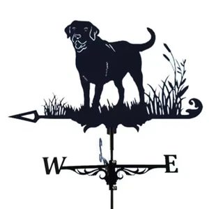 Iron Dog Weather Vane for Roofs Easy Assembly Garden Wind Direction Indicators - Picture 1 of 8