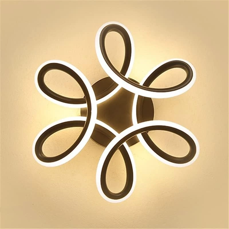 LightInTheBox Modern LED Ceiling Light, Black Twisted Flower Design, Warm White, - Image 1 of 4