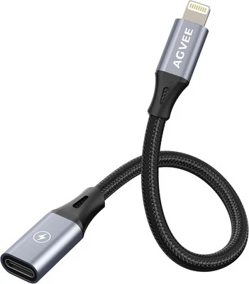 AGVEE 2er Pack 4 Zoll 30W USB-C Buchse auf Lightning 4 Zoll + 4 Zoll, dunkelgrau  - Bild 1 von 4