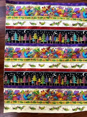 Tela Laurel Burch Navidad Bendición Abundante BTHY Raya Foto 1 de 3