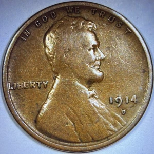 1914-D Lincoln Wheat Cent - Details - Key Date - Picture 1 of 5
