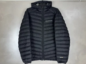 Peak Performance Men’s Frost Down H Puffer Microlight Jacket Hooded Black Sz L - Picture 1 of 8