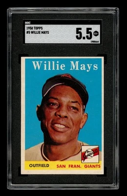 1958 Topps Set-Break #5 Willie Mays SGC 5,5 EX+ Foto 1 de 3