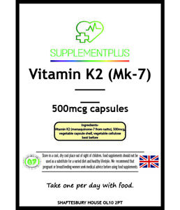 Vitamin K2 (Mk-7) 500mcg (240 capsules)