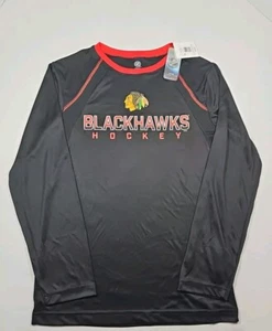 Chicago Blackhawks Men's NHL Long Sleeve Logo T-shirt in Black Small NWT - Picture 1 of 8