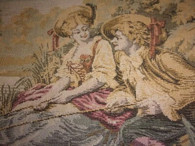 Ancienne Tapisserie "Femmes de pêche" à Encadrer 50 x 40 cm - Photo 1/4
