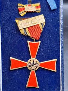 BRD BVK Bundesverdienstkreuz C.E. Juncker Berlin 50 Jahre mit Miniatur Etui Früh - Bild 1 von 8