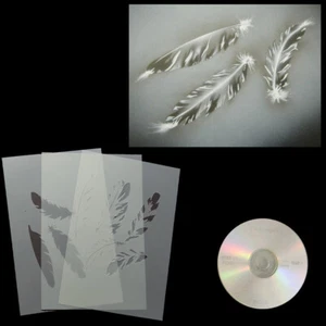 Schablone Federn Airbrush Schablonen Feder Schmuck # 004 & AnleitungsCD - Bild 1 von 1