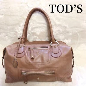 Bolso de Mano Tod S Gran Capacidad Mini Boston Todo Cuero Marrón - Imagen 1 de 10