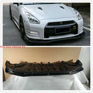 FOR NISSAN GTR GT-R R35 NM STY 2009-2016 CARBON FIBER FRONT BUMPER LIP DIFFUSER - Picture 1 of 12