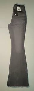 LEE - VARIOUS SIZES  Heritage High-Rise Dusty Black Flare Jean W/ Raw Hem - NEW! - Picture 1 of 11