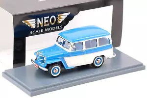 1:43 NEO Willys Jeep Station Wagon Blu/ Bianco 1954 - Foto 1 di 3