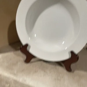 Dansk Tapestries Winter White Large Rimmed Soup Bowl 9 1/4 Jack Lenor Larsen JLL - Picture 1 of 5