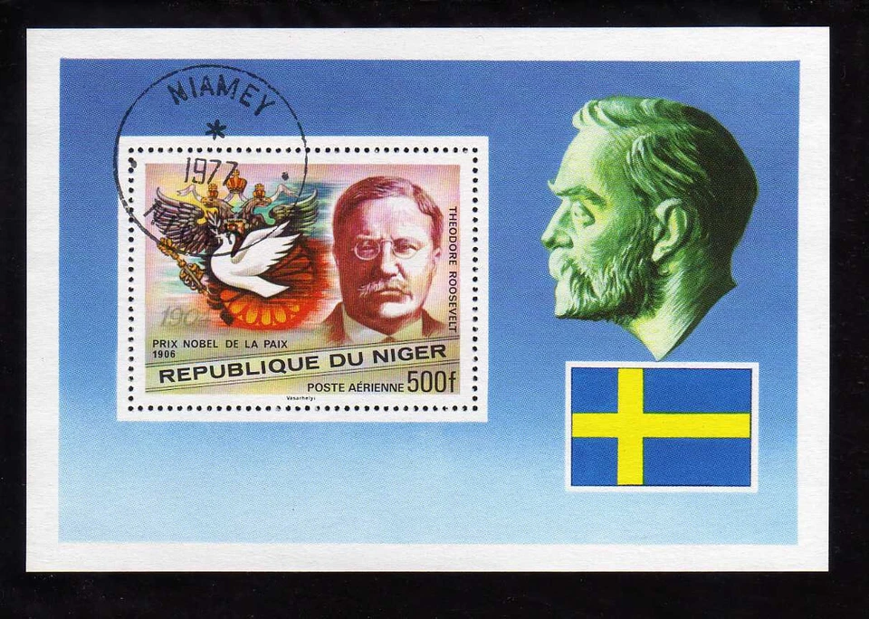 REPUBLIC of NIGER - NOBEL PEACE PRIZE THEODORE ROOSEVELT MINI SHEET - Image 1 of 1