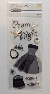 Prom Night Black Dress Shoes Purse Crown Scrapbooking Stickers by Recollections - Image 1 of 2