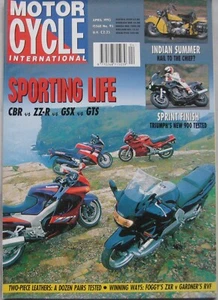 Motorcycle International April 1993 featuring Yamah, Kwasaki, Suzuki, Honda - Picture 1 of 2