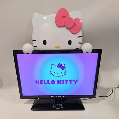 Hello Kitty 19" LED HDMI TV PC MONITOR REMOTE SANRIO 2013  KT2219MBY Tested Work - Image 1 of 4