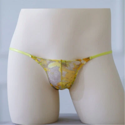 Men G-string Lace Underwear Sexy Thongs Panties T-back Underpants Lingerie - Image 1 of 4